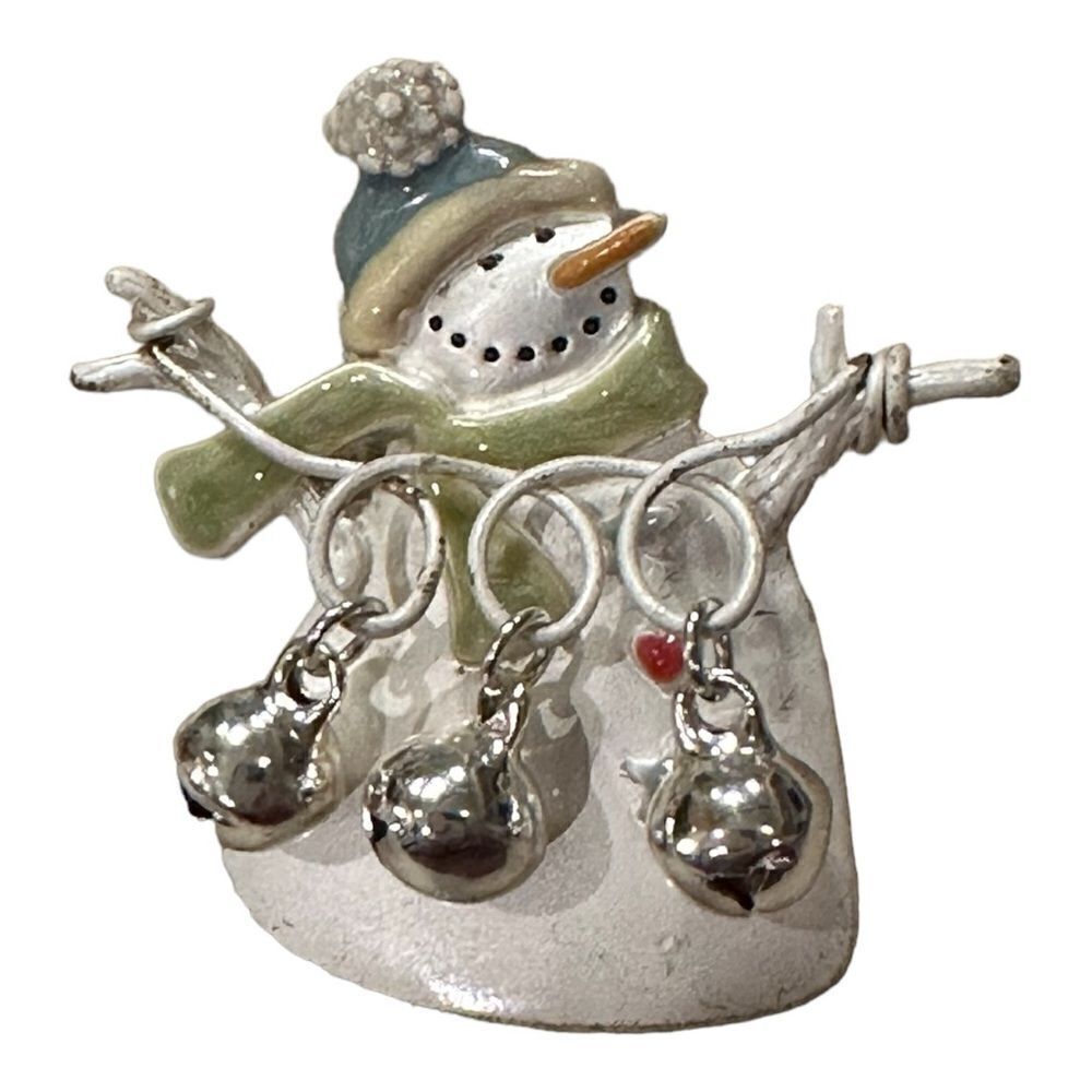 Snowman brooch signed TC pin backing